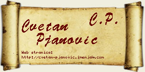 Cvetan Pjanović vizit kartica